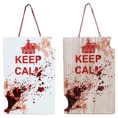 Zombie "Keep Calm" Wooden Sign