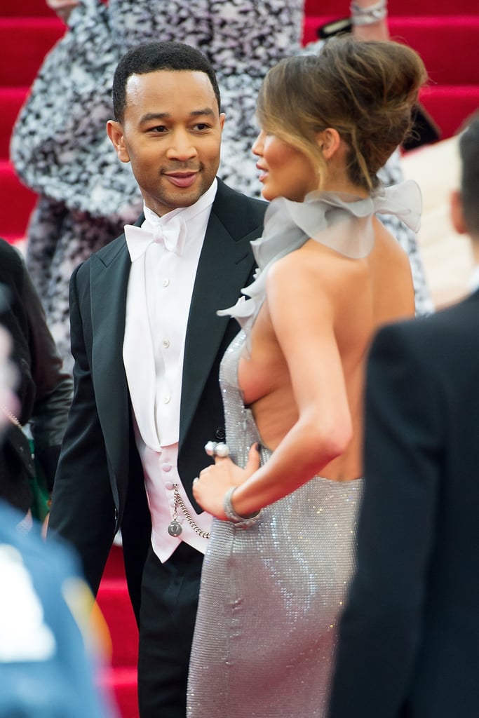 John couldn't keep his eyes off of Chrissy as she posed on the red carpet at the Met Gala in May 2014.