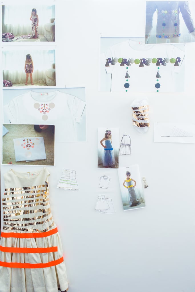 "[The collection is] nine pieces. There’s a shoe, there's a necklace she made herself, there's a headband that she made herself when she was here. She took one of our dresses and wrapped and put it on our mannequin when she came to visit us — this was the first time she had seen a mannequin her size, because we have them here to make kids’ clothes. So she took things that we had and turned it into her own."