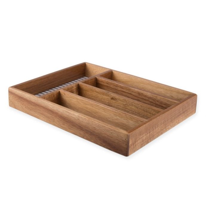 5-Section Flatware Tray in Grey