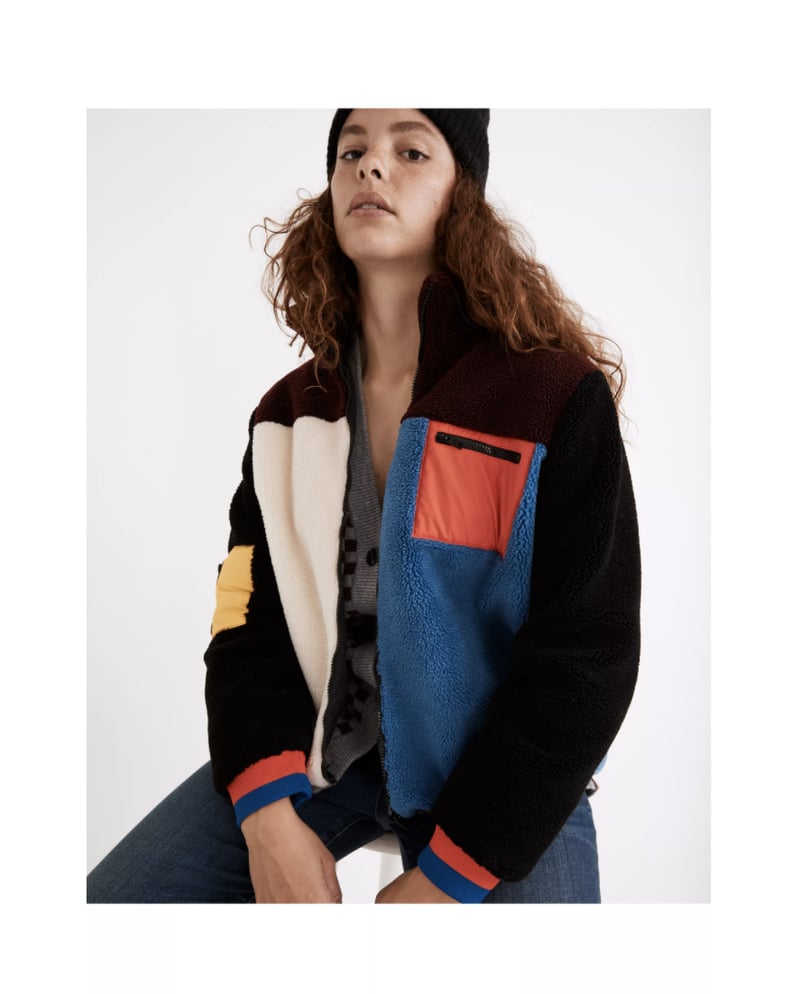 Madewell Kule Fleece Beanie Colorblock Jacket