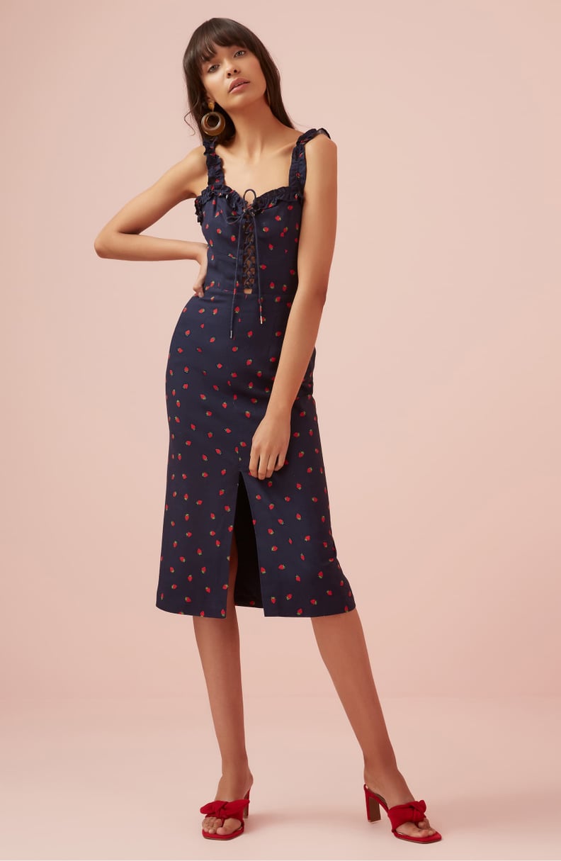 Finders Keepers Lola Lace-Up Midi Dress