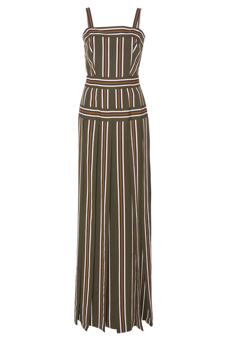 Martin Grant Pleated Stripe Long Dress
