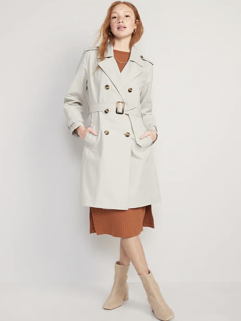 A Trench Raincoat: Old Navy Water-Resistant Tie-Belt Trench Coat