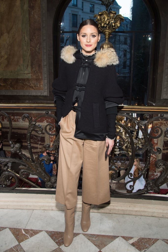 The theme for Olivia's outfit was beige for the John Galliano show.
