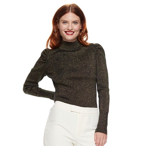 Nine West Puff Sleeve Rib Sweater