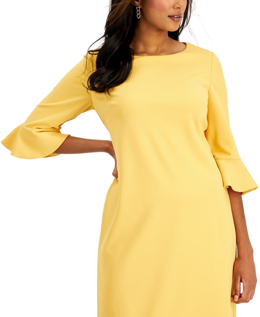 A Quarter-Sleeve Dress: Kasper Ruffle-Sleeve Sheath Dress