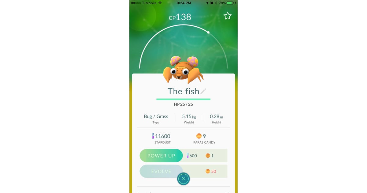 Paras aka "The fish" Pokemon Go Names, According to a