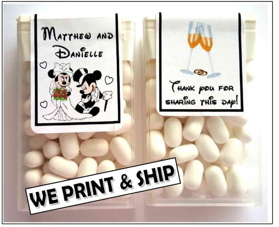 Disney Mickey and Minnie Tic Tac Labels