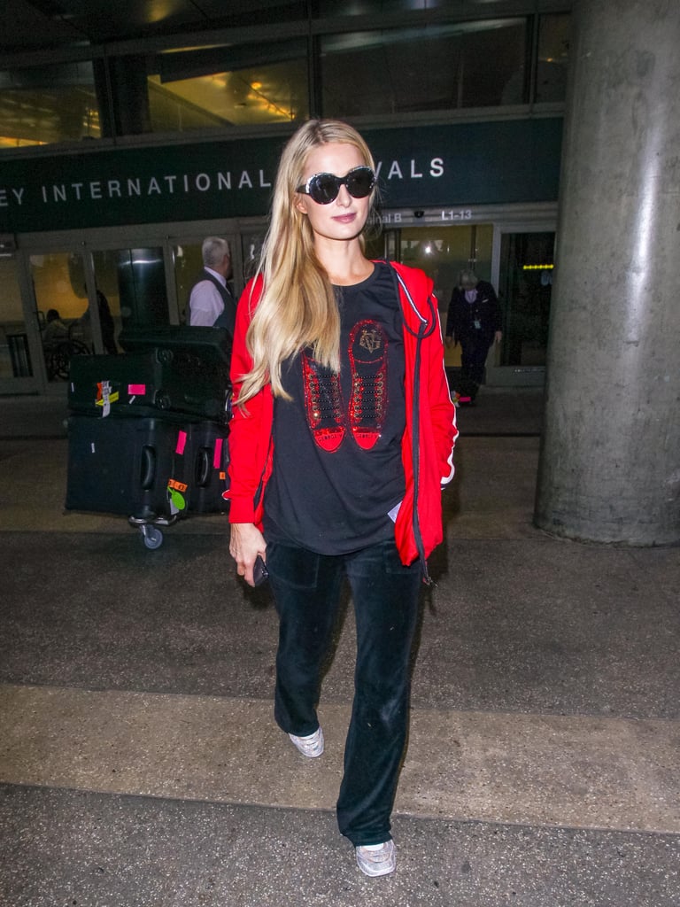 Just last year, Paris paired black velour pants with a red hoodie at Los Angeles International Airport on June 27, 2018.