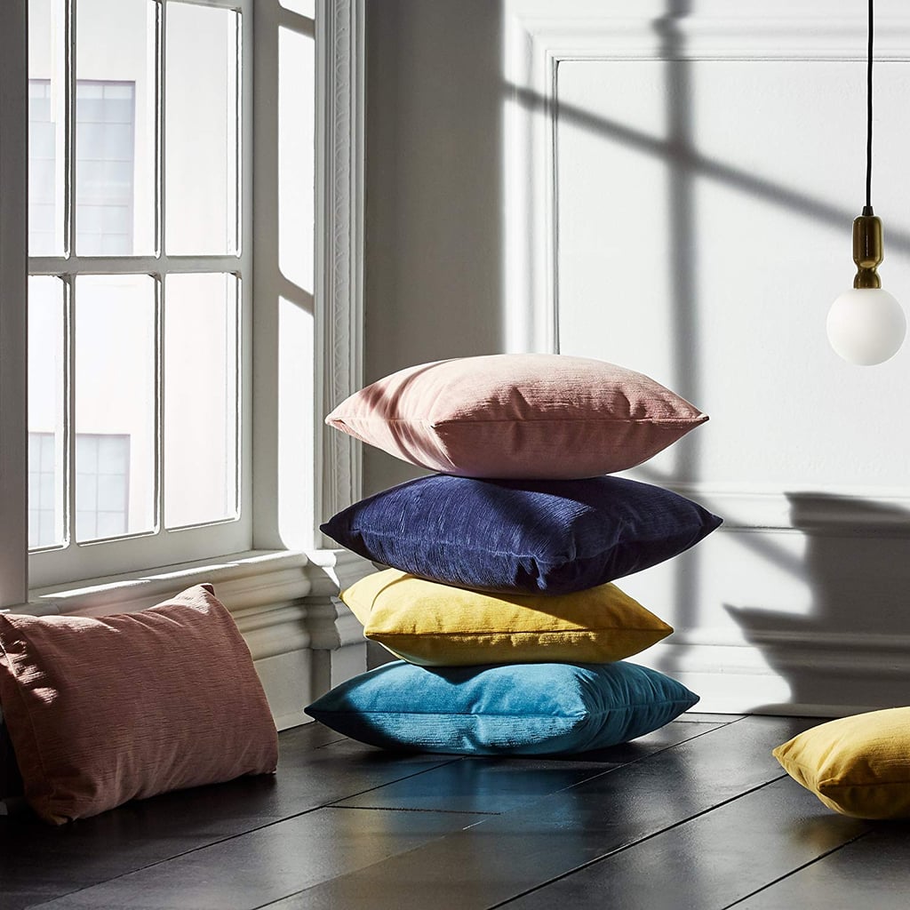 Rivet Velvet Texture Striated Decorative Throw Pillow