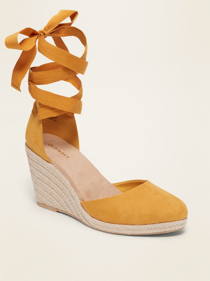 Old Navy FauxSuede Strappy LaceUp Espadrille Wedge Shoes Old Navy