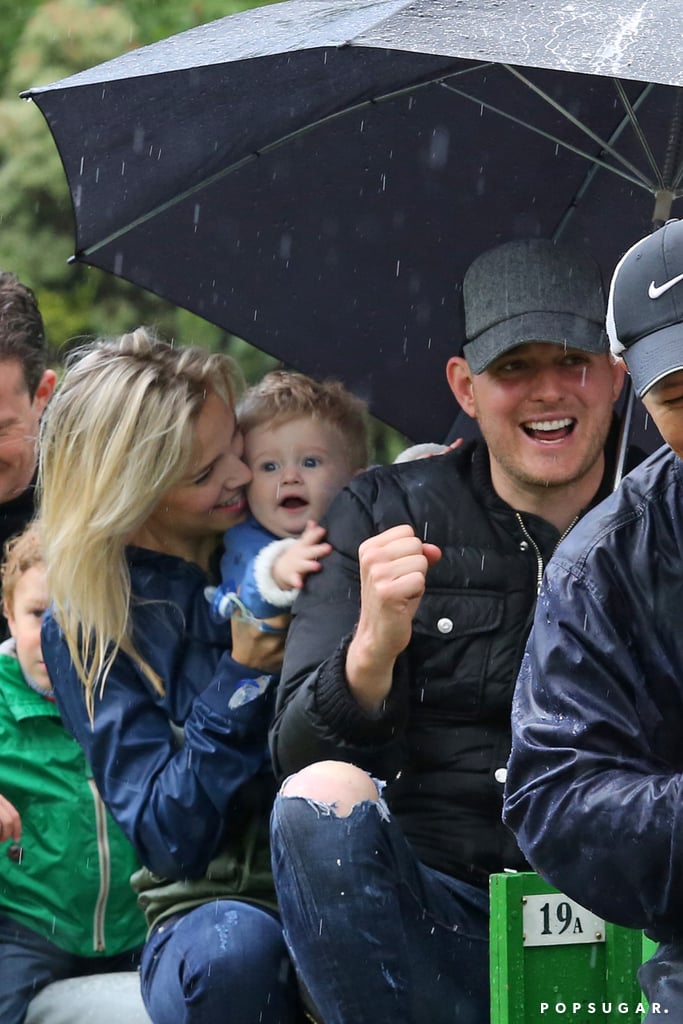 Michael Buble With Noah and Luisana Lopilato on Father's Day