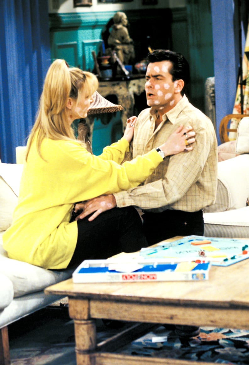 FRIENDS, Lisa Kudrow, Charlie Sheen, 'The One With The Chicken Pox', (Season 2, epis. #223), 1994-2004,  Warner Bros. / Courtesy: Everett Collection