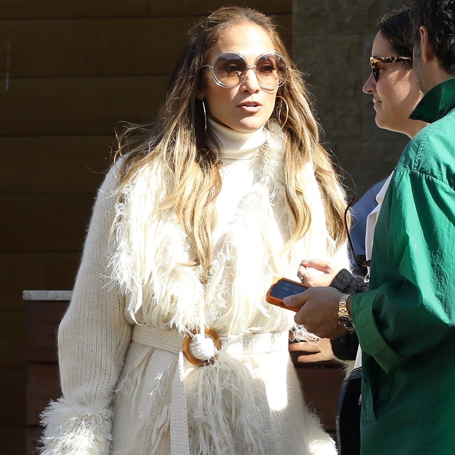 Jennifer Lopez Upskirt Pussy - Jennifer Lopez Wears a Feather and Fringe Boho Knit Cardigan | POPSUGAR  Fashion UK