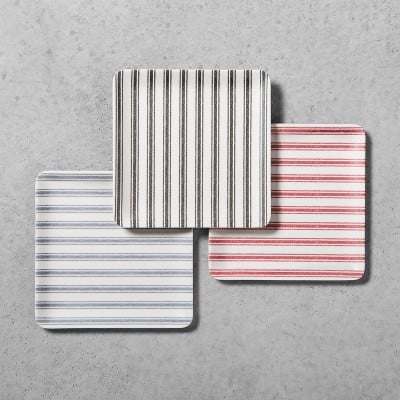 Square Melamine Appetizer Plate Set