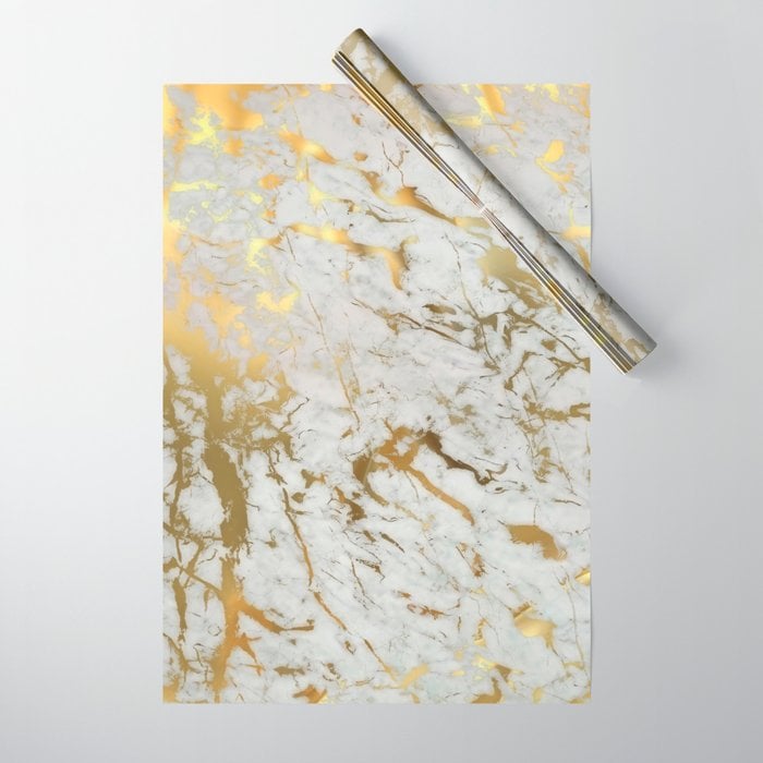 Society6 Gold Marble Wrapping Paper