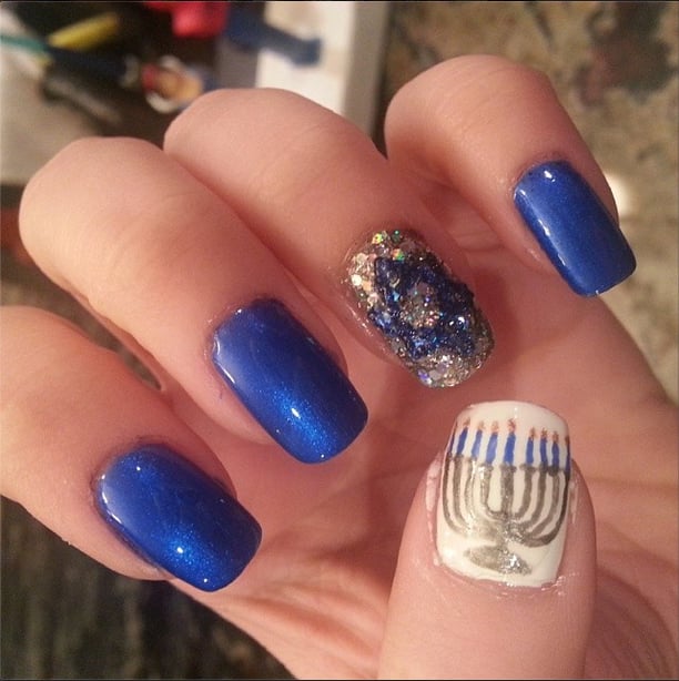 Hanukkah Lights Jewish Holiday Nail Art Ideas POPSUGAR Beauty Photo 29