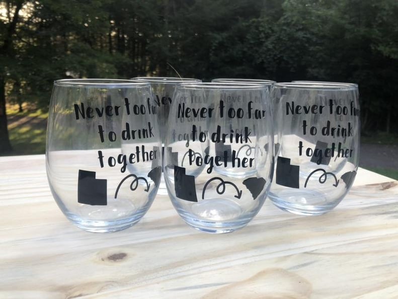 Long Distance Friendship Wine Glasses