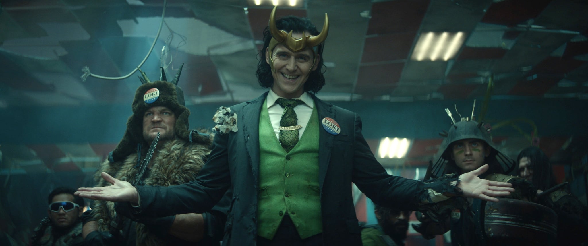 LOKI, center: Tom Hiddleston as Loki, 'Journey Into Mystery', (Season 1, ep. 105, aired July 7, 2021). photo: Disney+/Marvel Studios / courtesy Everett Collection