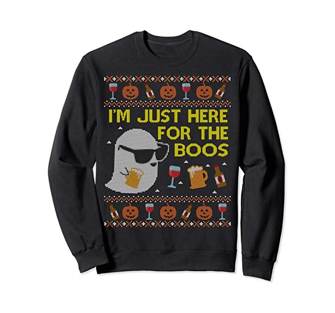 Funny Here For the Boos Ugly Halloween Sweater