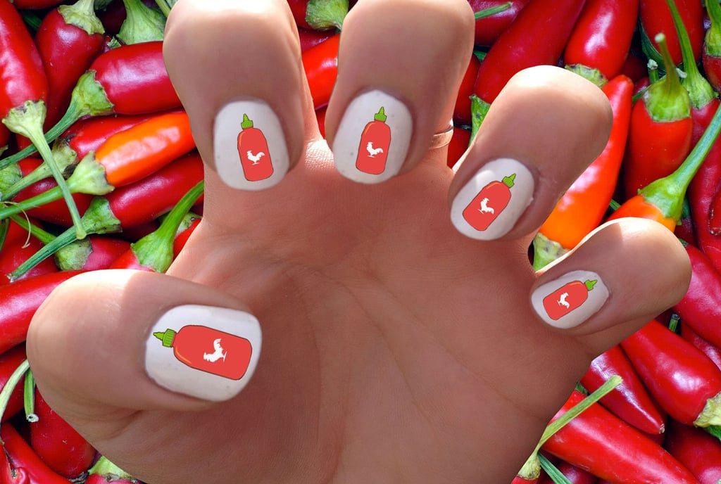 Sriracha Hot Sauce Nail Decals ($5)