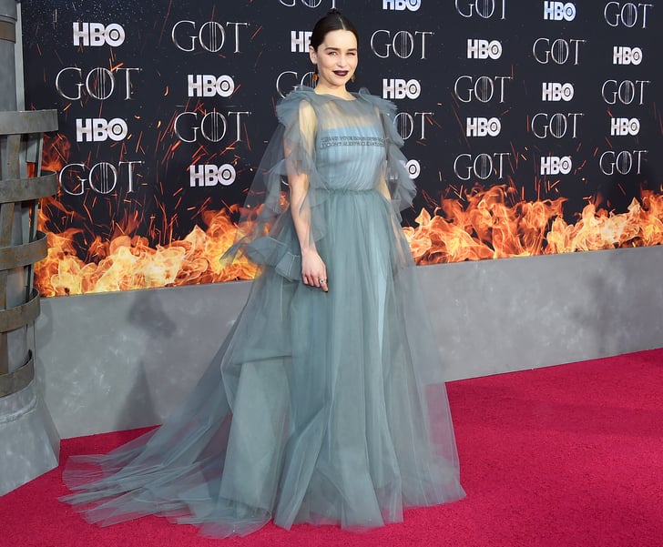 Tempel vandrerhjemmet gennembore Emilia Clarke Valentino Gown Game of Thrones Premiere | POPSUGAR Fashion