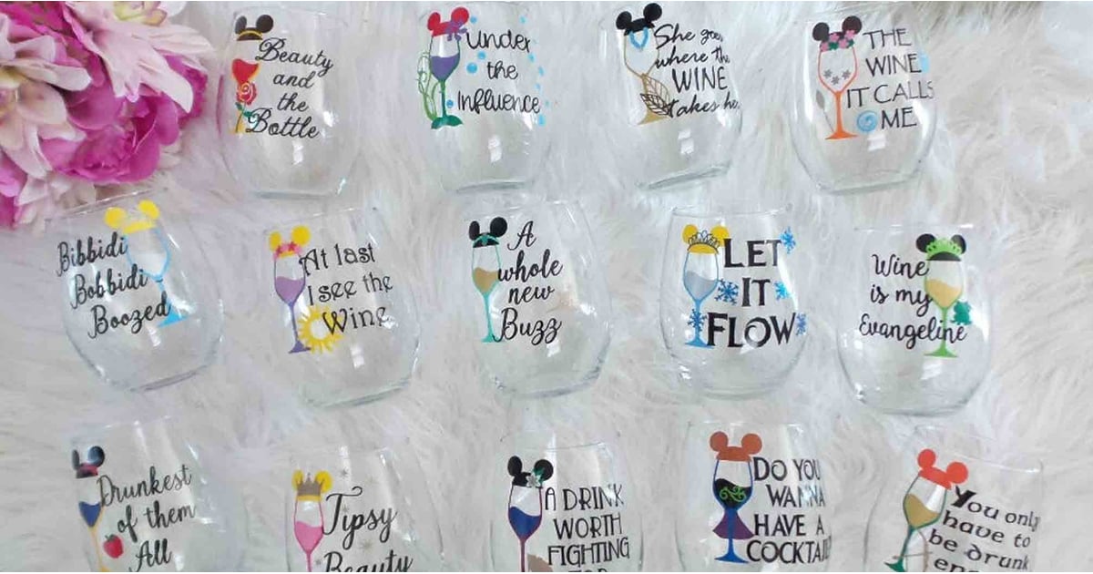 Disney Princess Stemless Wine Glasses POPSUGAR Family