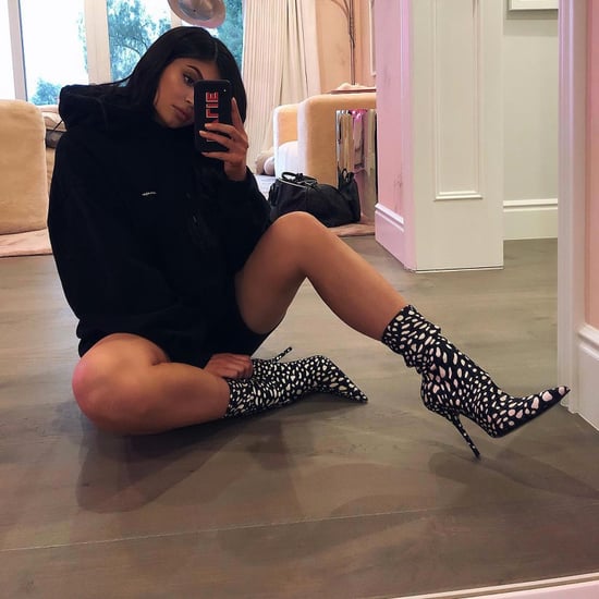 Kylie Jenner Balenciaga Animal-Print Boots
