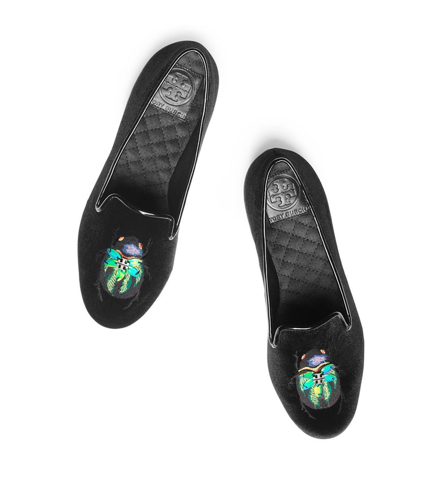 Tory Burch Velvet Beetles Smoking Slippers