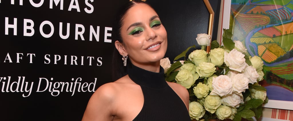 Vanessa Hudgens Pairs an Open-Back, High-Slit Dress With Slime-Green Boots