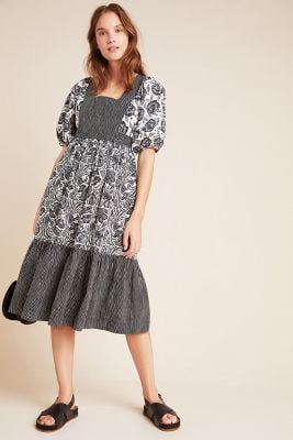 Adrienne Flounced Midi Dress
