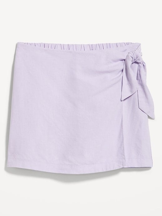 老海军高腰岩石平巷Linen-Blend Skort