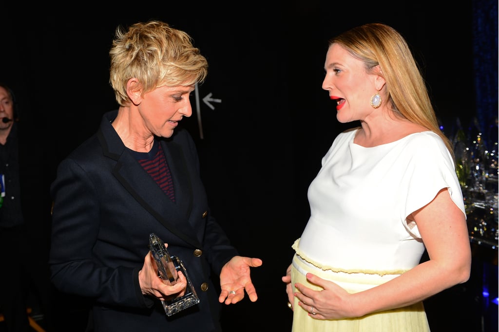Ellen DeGeneres and Drew shared a special backstage moment.