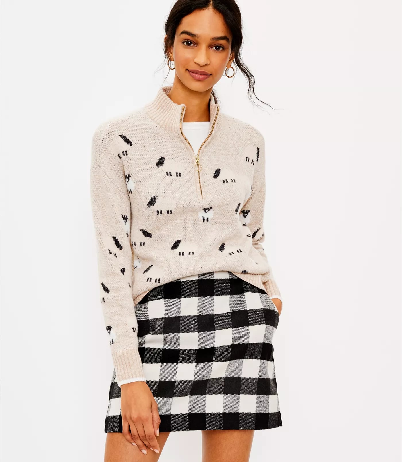 A Princess Diana Inspired Knit LOFT Sheep Zip Sweater I m a