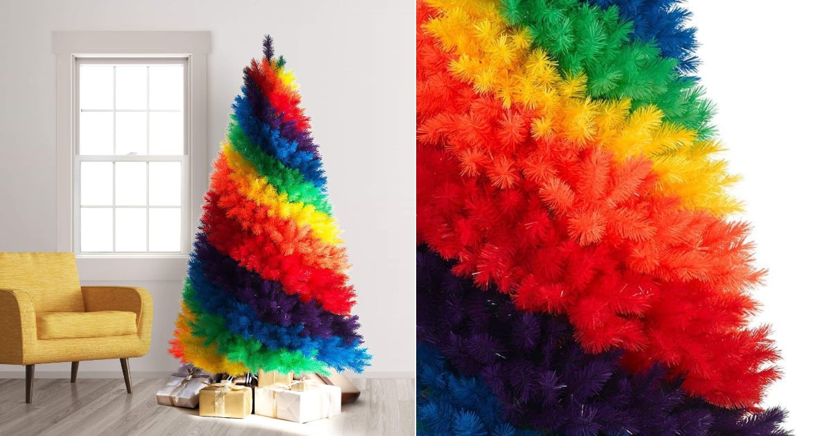 Artificial Rainbow Christmas Tree POPSUGAR Family