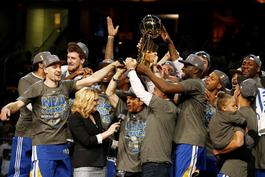 Stephen Curry With His Wife, Daughter After NBA Finals Win