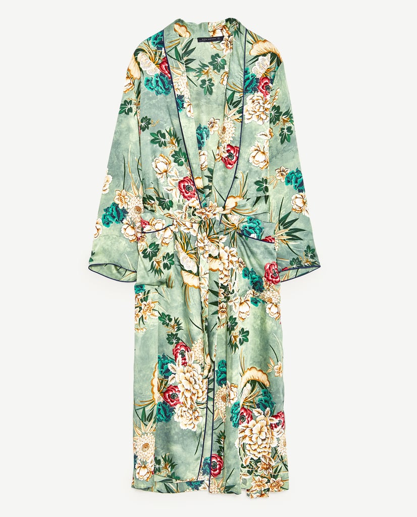 Mix it up and opt for a fun, green print instead of a solid with this Zara Kimono ($129).