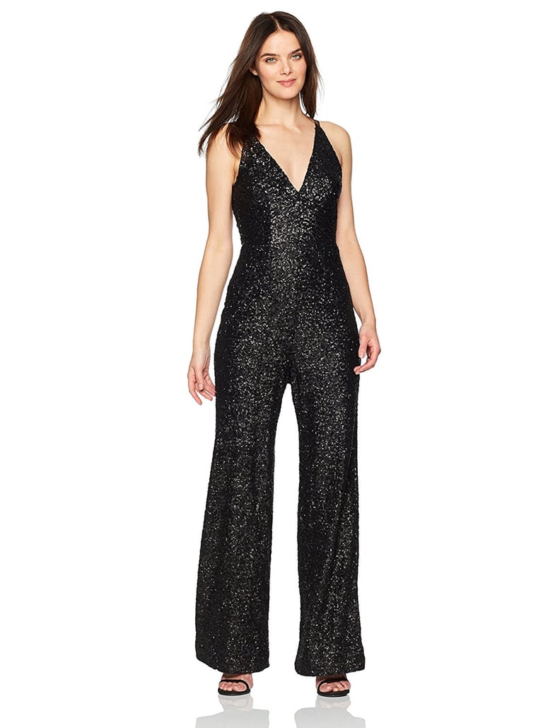 Selena Gomez Black Sequin Jumpsuit | POPSUGAR Fashion