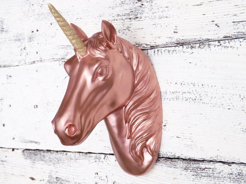 Rose Gold Unicorn Head