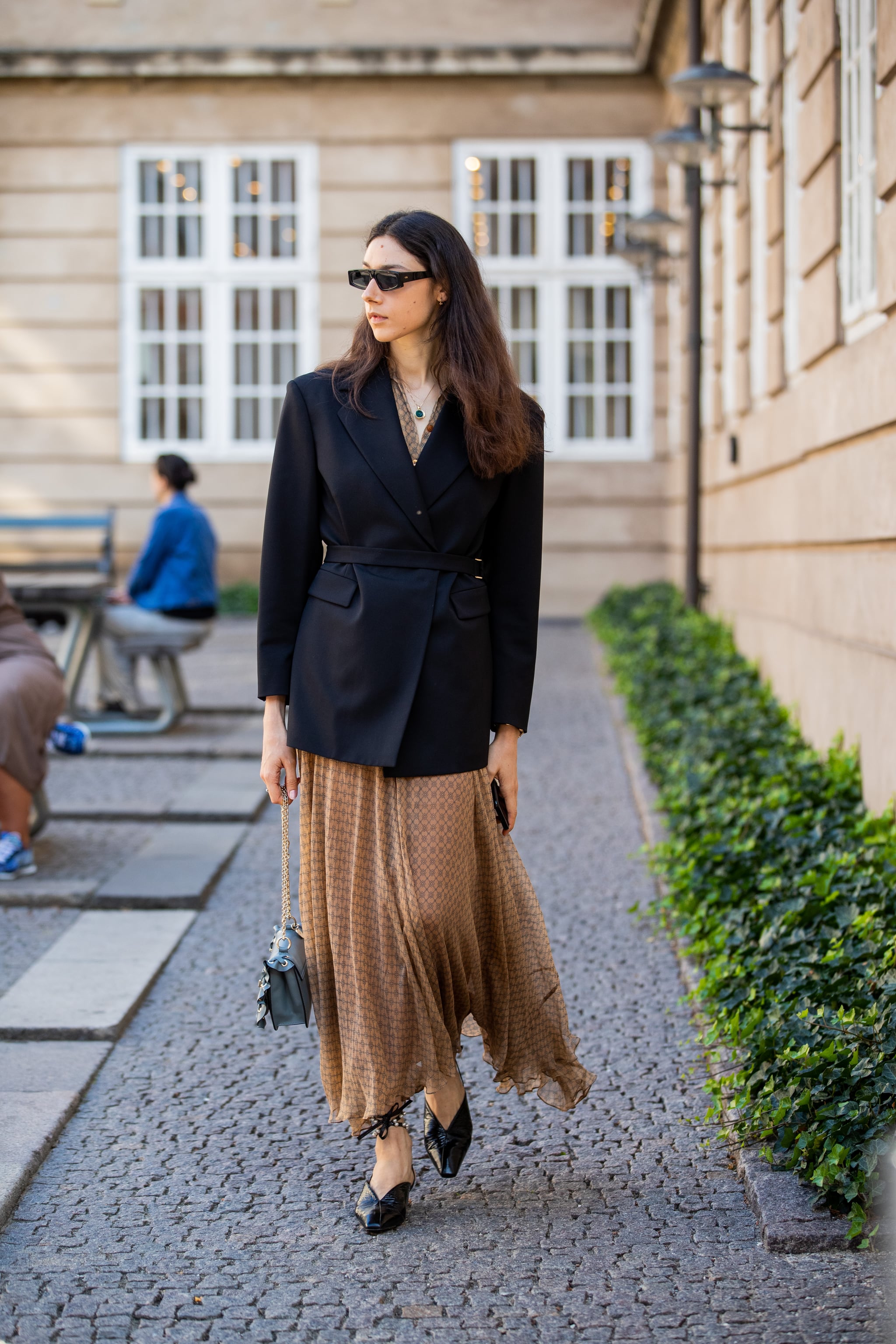 Long skirt outfit autumn top
