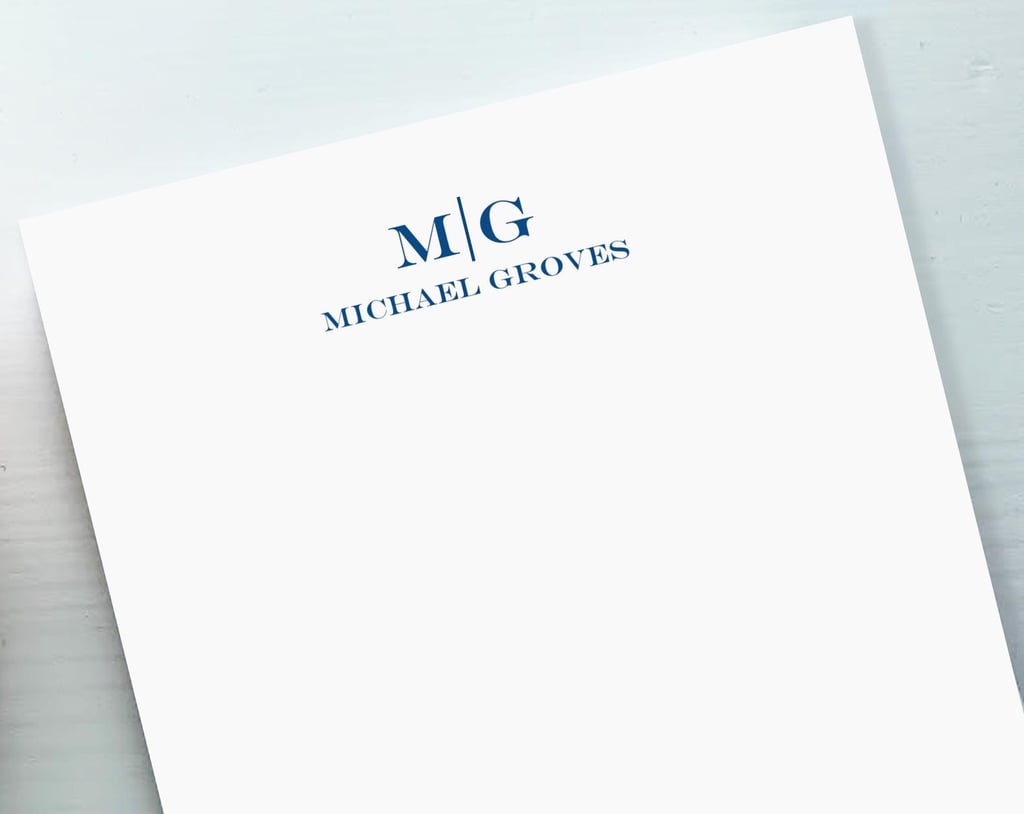 Simple Personalized Monogram Notepad
