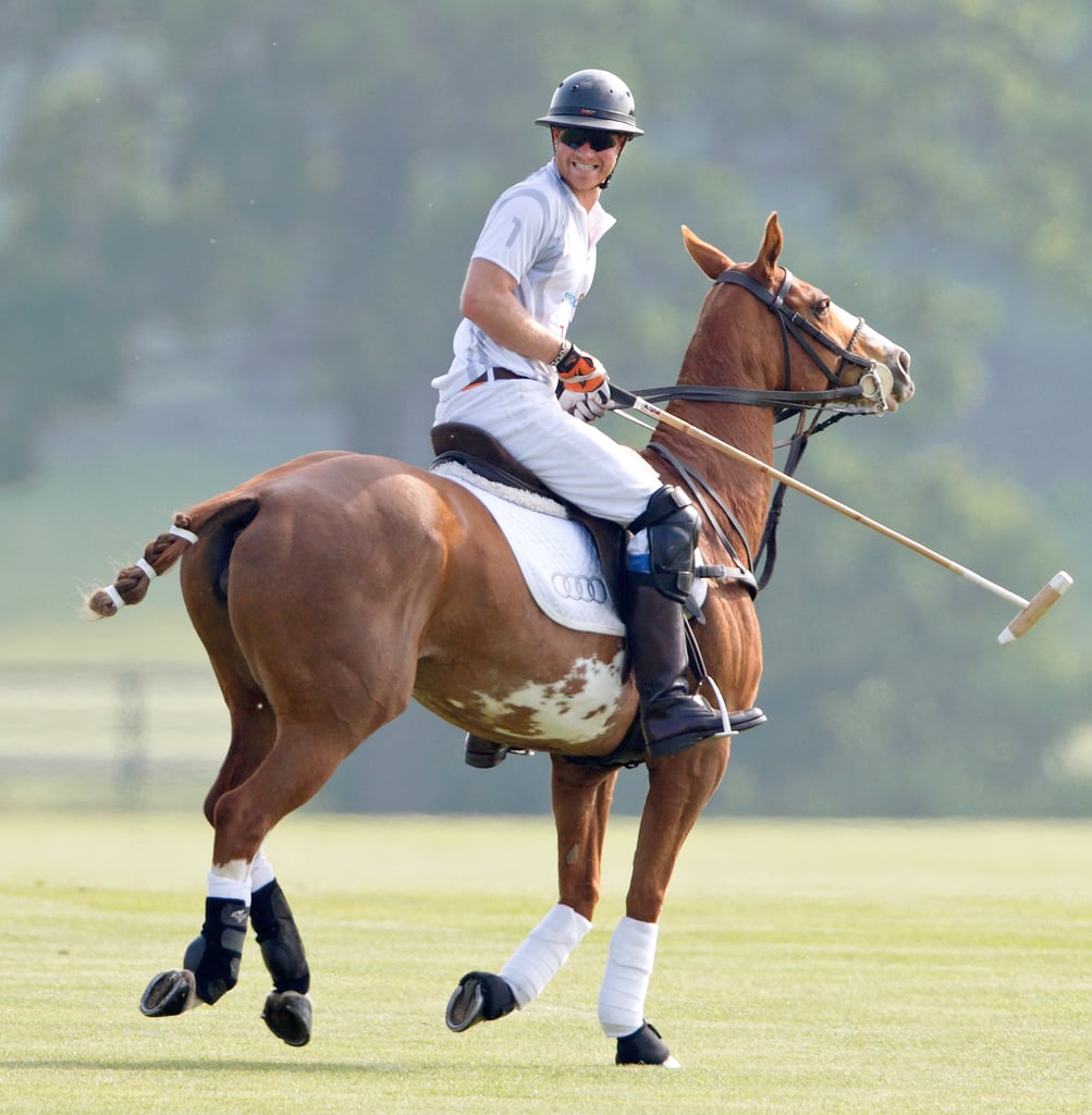 In May, Harry made fans everywhere swoon when he hit the field with his brother at the Audi Polo Challenge in London.