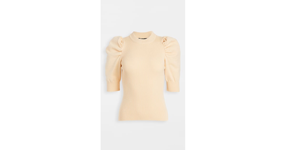 en saison puff sleeve sweater top
