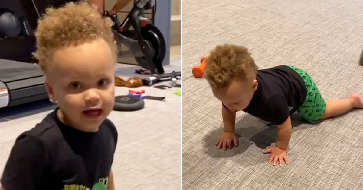 Steph Curry's Baby Boy Canon Does PushUps Video POPSUGAR Family