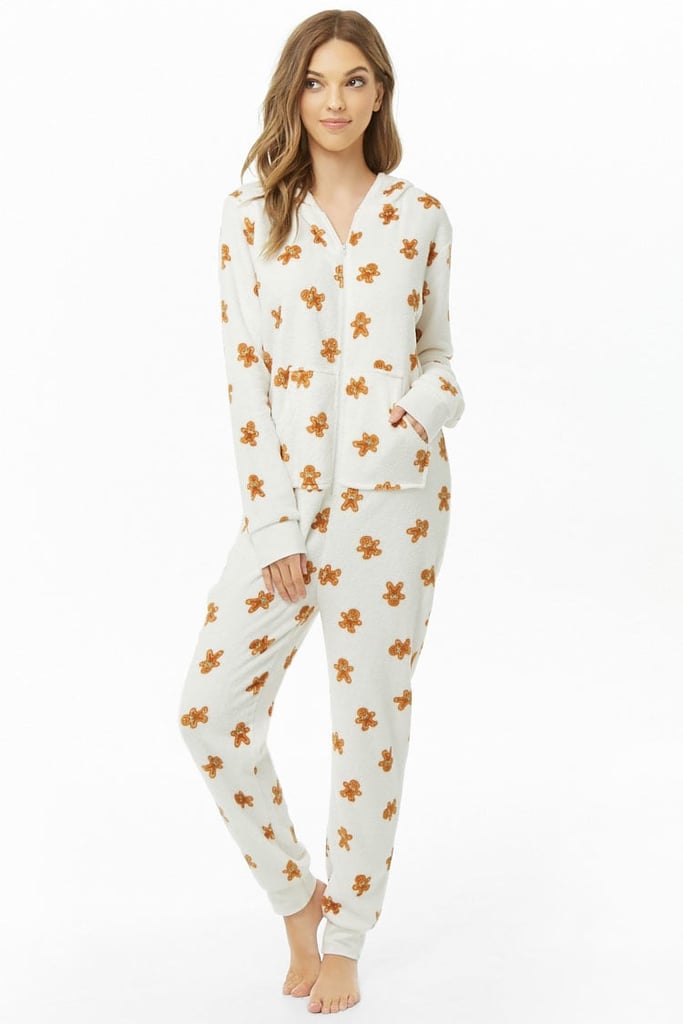 Gingerbread Print Pajama Jumpsuit