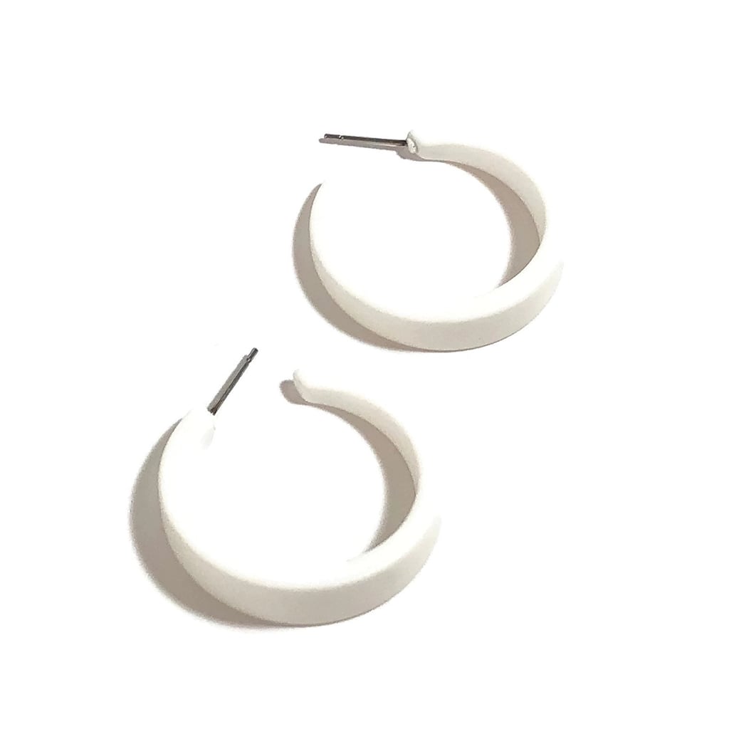 Leetie Lovendale White Hoop Earrings