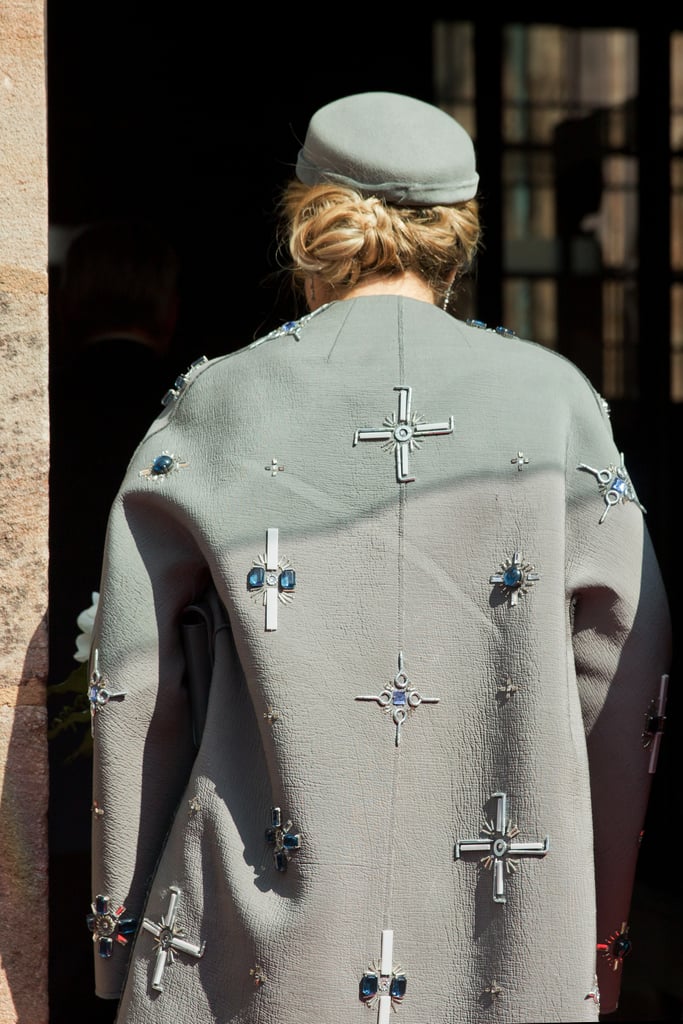 Queen Maxima Wears Embellished Coat