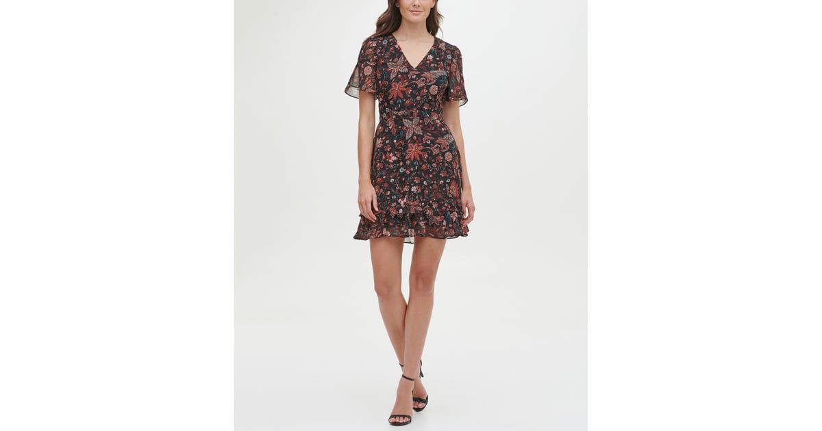 Kensie Chiffon Printed Fit and Flare Dress | The Best Dresses to Shop ...