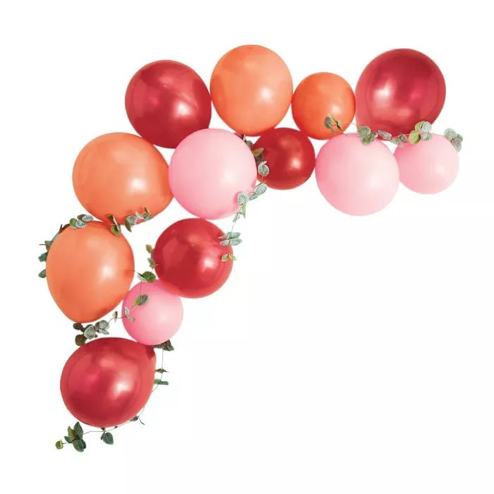 A Red and Orange Balloon Arch